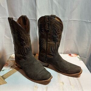 Ariat Dark Brown Western Boots | Rustic Cowboy Leather Boots
